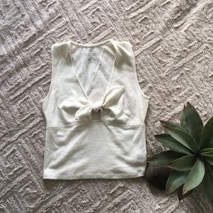 Tie Front Cream Tank